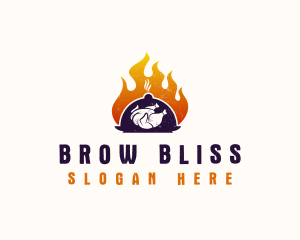 Flame Roast Chicken logo design