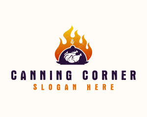 Flame Roast Chicken logo design