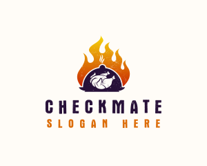 Flame Roast Chicken logo design