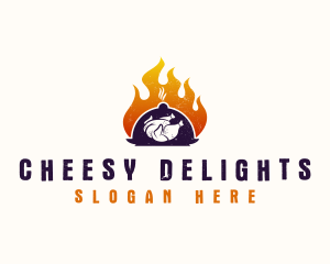 Flame Roast Chicken logo design