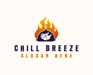 Flame Roast Chicken logo design