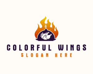 Flame Roast Chicken logo design