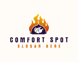 Flame Roast Chicken logo design