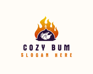 Flame Roast Chicken logo design