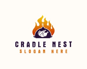 Flame Roast Chicken logo design