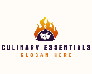 Flame Roast Chicken logo design