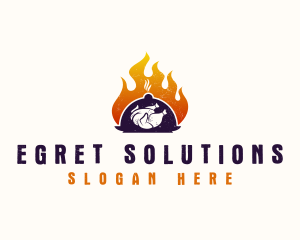 Flame Roast Chicken logo design