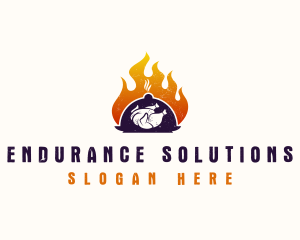 Flame Roast Chicken logo design