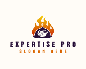 Flame Roast Chicken logo design