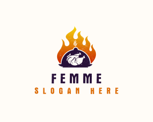 Flame Roast Chicken logo design