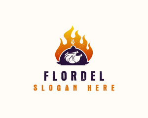 Flame Roast Chicken logo design