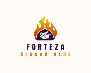 Flame Roast Chicken logo design