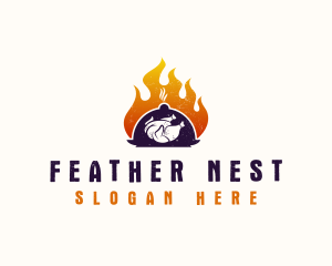 Flame Roast Chicken logo design