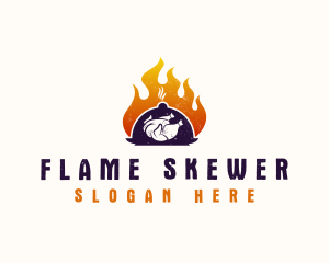 Flame Roast Chicken logo design