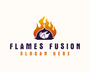 Flame Roast Chicken logo design