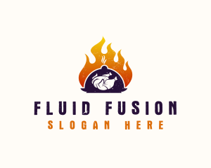 Flame Roast Chicken logo design