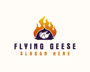 Flame Roast Chicken logo design