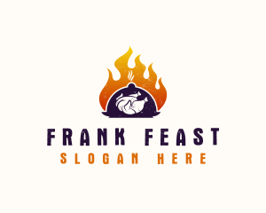 Flame Roast Chicken logo design