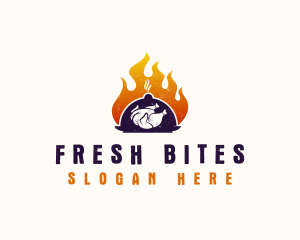 Flame Roast Chicken logo design