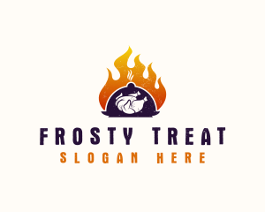 Flame Roast Chicken logo design