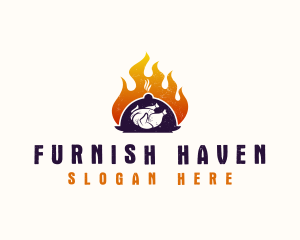 Flame Roast Chicken logo design