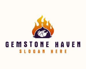 Flame Roast Chicken logo design