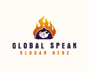 Flame Roast Chicken logo design