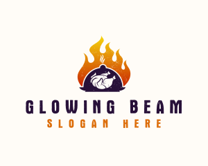 Flame Roast Chicken logo design