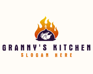 Flame Roast Chicken logo design