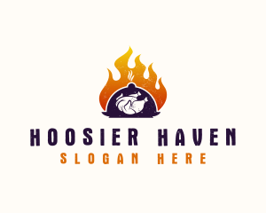 Flame Roast Chicken logo design