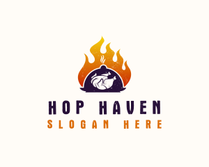 Flame Roast Chicken logo design