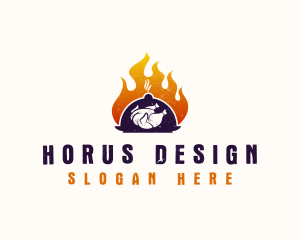 Flame Roast Chicken logo design