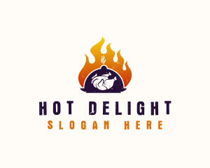 Flame Roast Chicken logo design