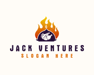 Flame Roast Chicken logo design