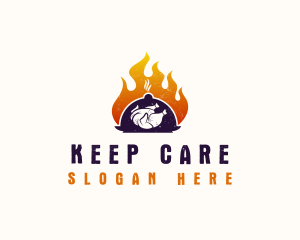 Flame Roast Chicken logo design