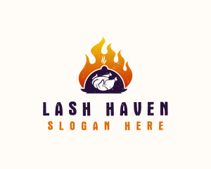 Flame Roast Chicken logo design