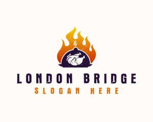 Flame Roast Chicken logo design