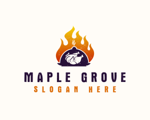 Flame Roast Chicken logo design