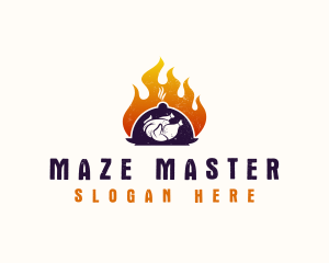 Flame Roast Chicken logo design