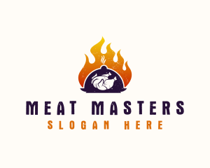 Flame Roast Chicken logo design