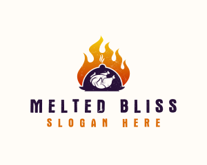 Flame Roast Chicken logo design