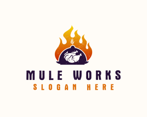 Flame Roast Chicken logo design