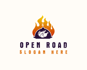 Flame Roast Chicken logo design