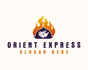 Flame Roast Chicken logo design