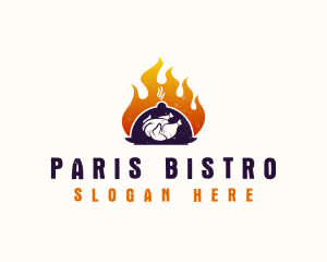 Flame Roast Chicken logo design