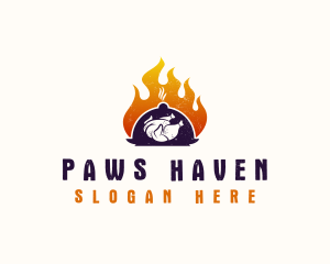 Flame Roast Chicken logo design