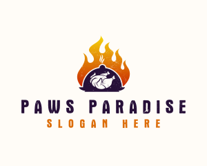 Flame Roast Chicken logo design