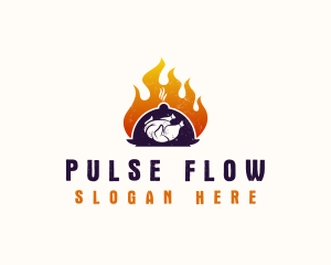 Flame Roast Chicken logo design