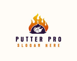 Flame Roast Chicken logo design