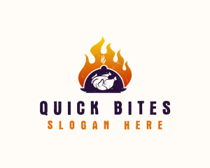 Flame Roast Chicken logo design